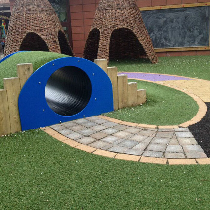 Artificial grass installed in a school