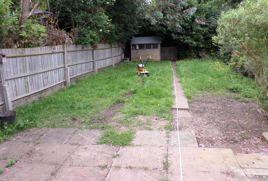 Removing natural grass before artificial lawn installation Removing existing lawn for artificial grass installation