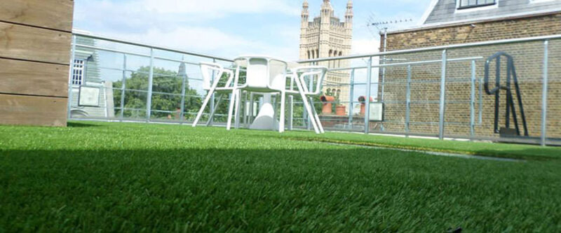 Artificial Grass Installed on a roof garden