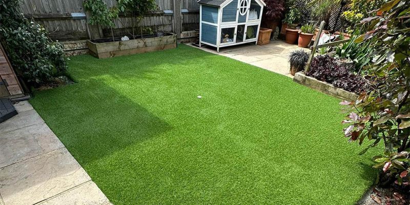 upgraded artificial grass lawn