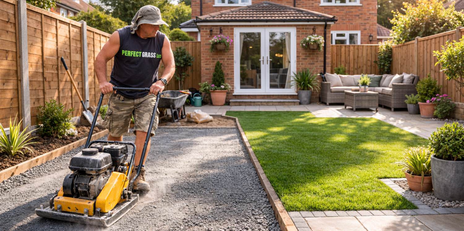 Artificial Grass Installation in Sidcup Artificial grass installation in a garden in Sidcup by Perfect Grass Ltd