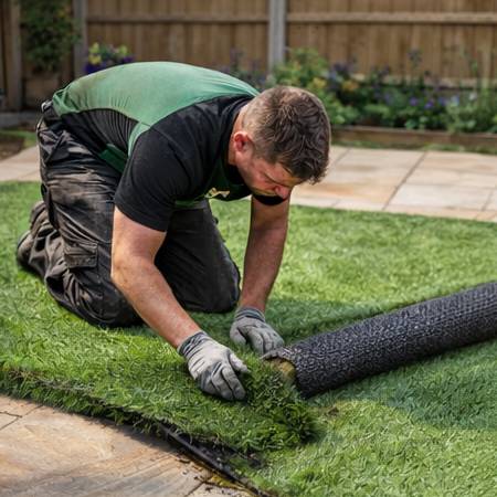 Artificial grass installation in a residential garden in Sidcup Kent by Perfect Grass Ltd Artificial grass installation in a residential garden in Sidcup Kent by Perfect Grass Ltd