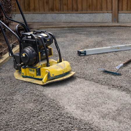 Granite Dust Base Artificial Grass Installation Granite dust base preparation for artificial grass installation by Perfect Grass Ltd